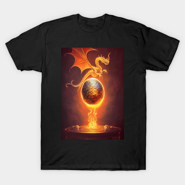 Fire Dragon Egg T-Shirt by natural-20s